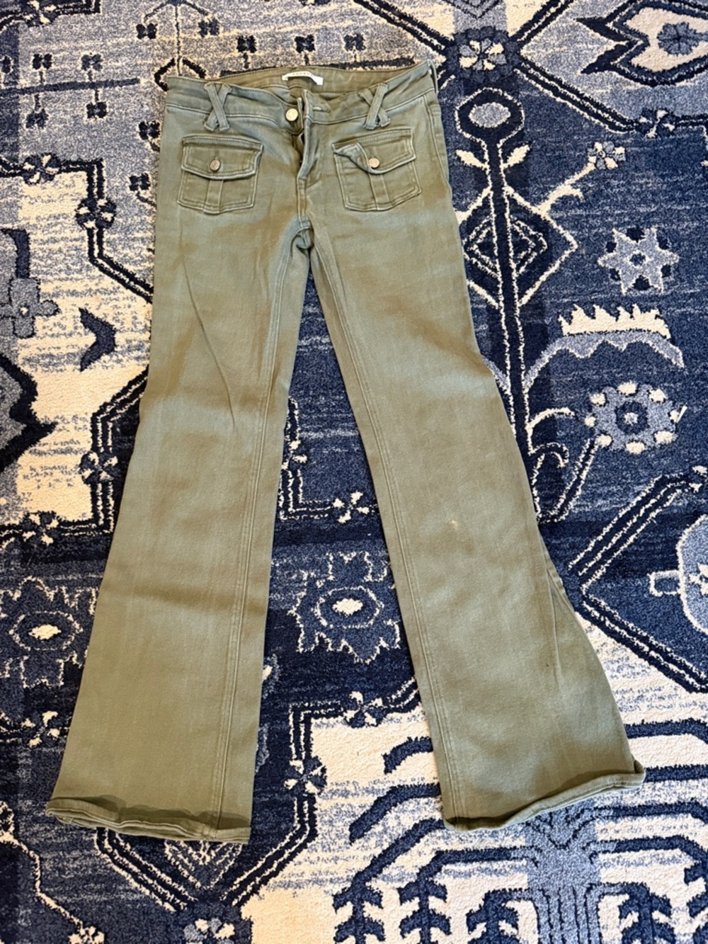 PacSun Olive Cargo Flare Pants